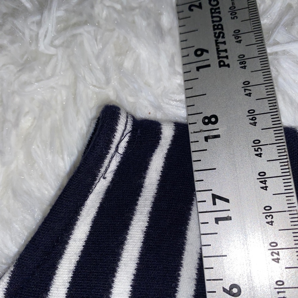Talbots Navy/White striped sleeveless dress with pockets - Picture 5 of 6